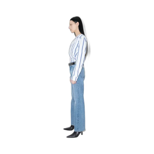 Linear Cut Straight-Leg Jeans