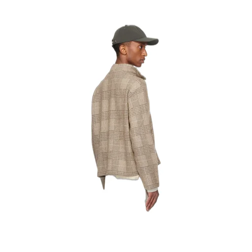 Shrunken Checked Fullzip Cardigan