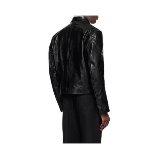 Top Dyed Leather Mini Jacket