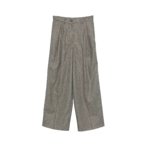 Houndstooth Wide-Leg Trousers
