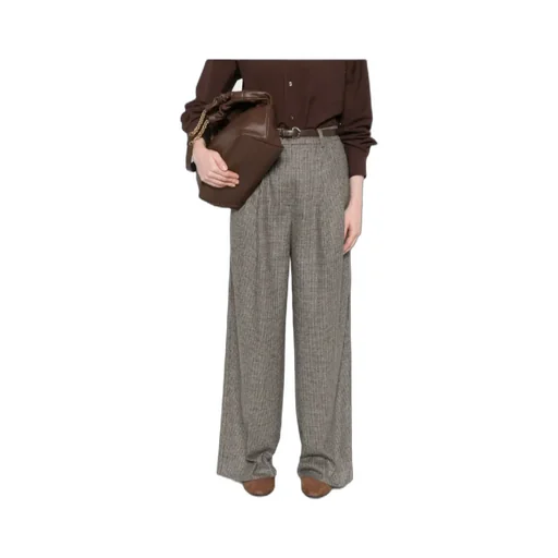 Houndstooth Wide-Leg Trousers