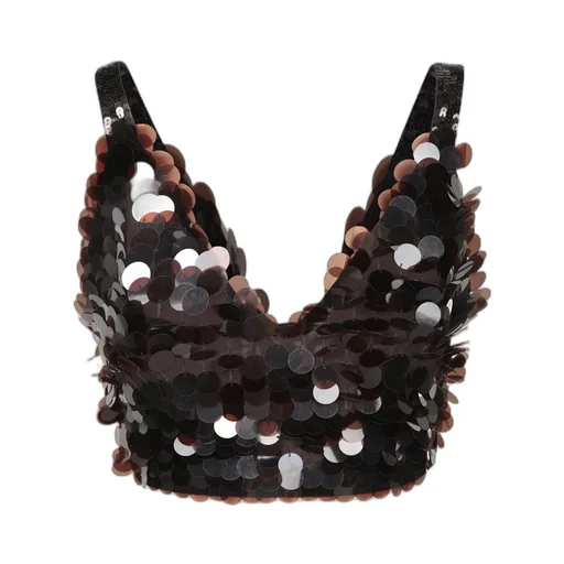 Sequined Cropped Top