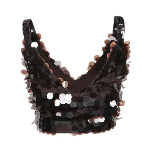 Sequined Cropped Top