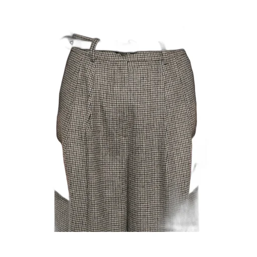 Houndstooth Wide-Leg Trousers