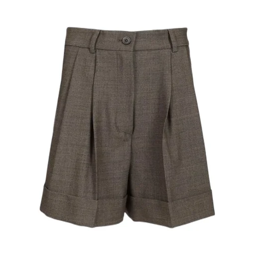 Wool Blend Pleated Shorts