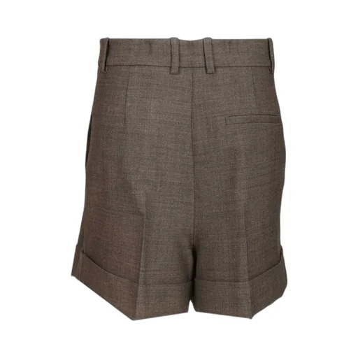 Wool Blend Pleated Shorts