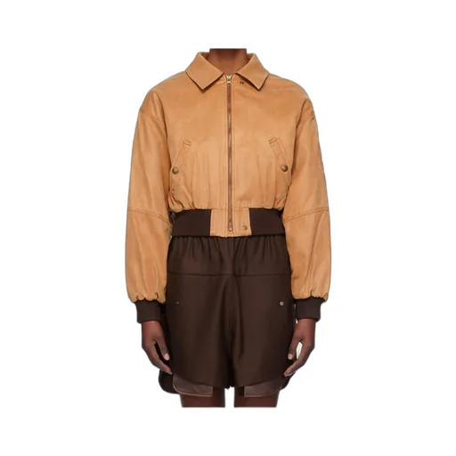 Paper Like Crop Bomber Jacket