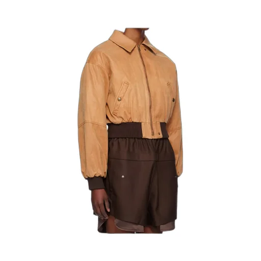 Paper Like Crop Bomber Jacket