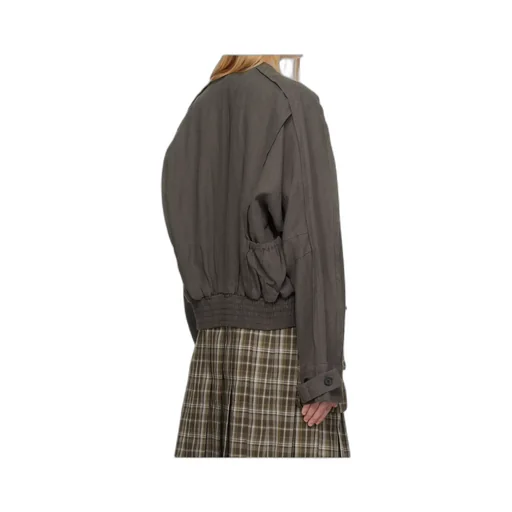 Linen Paneled Bomber Jacket