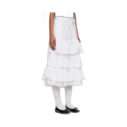 Rolled Waist Tiered Skirt