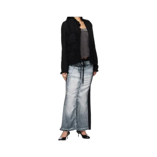 Front Jean Effect Jersey Skirt
