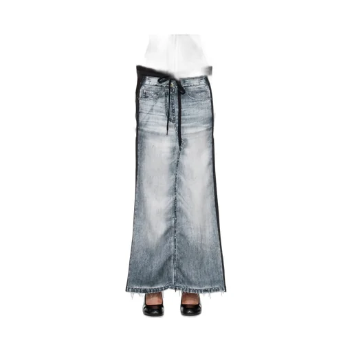 Front Jean Effect Jersey Skirt