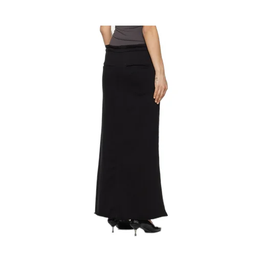 Front Jean Effect Jersey Skirt