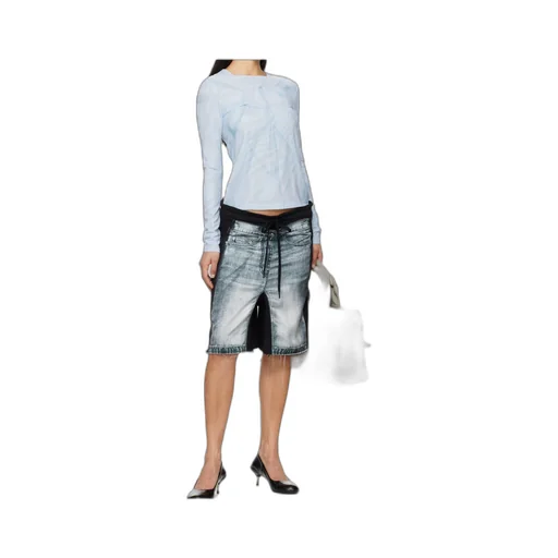 Denim-Effect Jersey Shorts