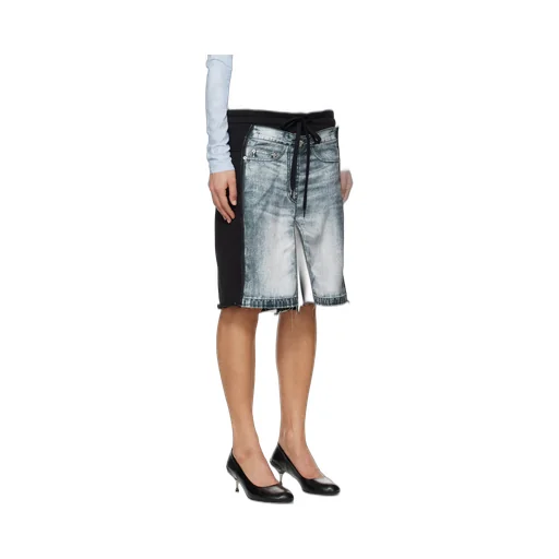 Denim-Effect Jersey Shorts