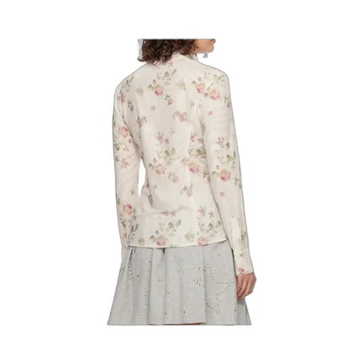 Double-Layered Mesh Print Shirt