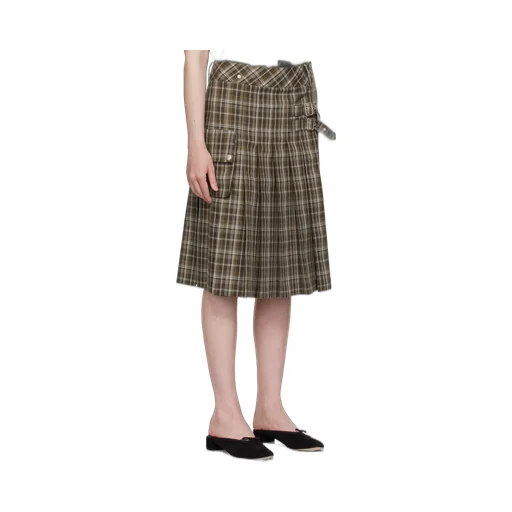 Check Cargo Pocket Kilt Skirt