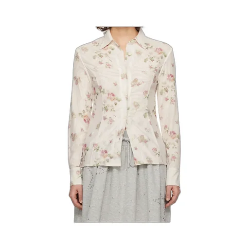 Double-Layered Mesh Print Shirt