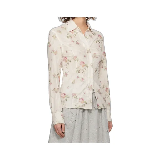 Double-Layered Mesh Print Shirt