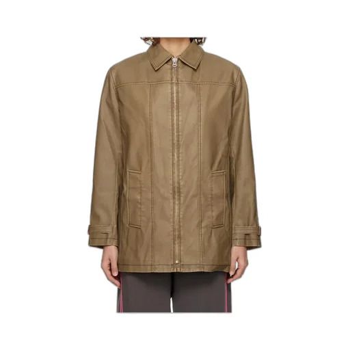 Printed Synthetic Leather Jacket