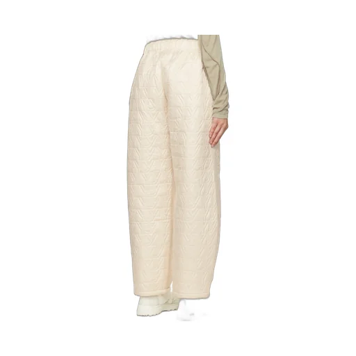 Quilted Polyester Satin Track Pants