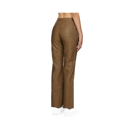 Straight-Leg Faux Leather Trousers