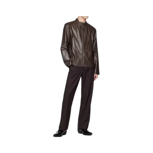 Slit Faux Leather Jacket
