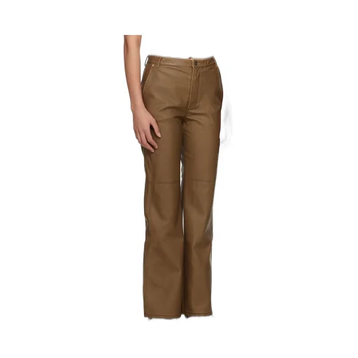 Straight-Leg Faux Leather Trousers