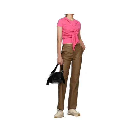 Straight-Leg Faux Leather Trousers