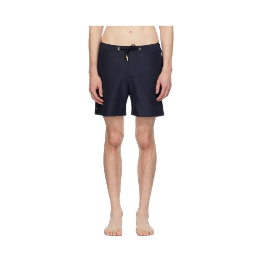Elasticated Drawstring-Waistband Swim Shorts