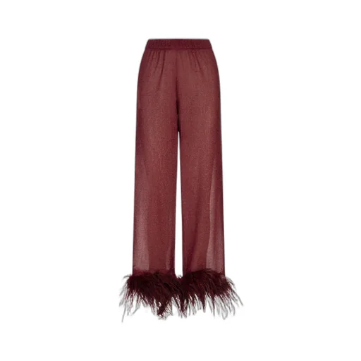 Plumage Feather-Trim Trousers