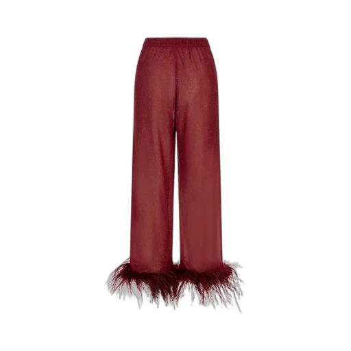 Plumage Feather-Trim Trousers