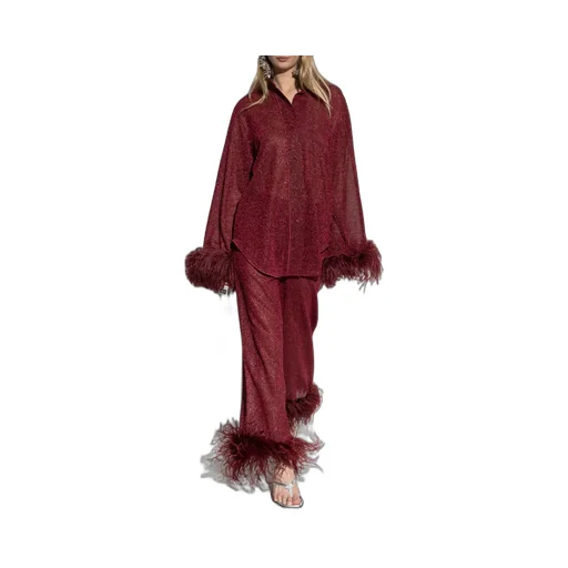 Plumage Feather-Trim Trousers
