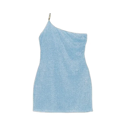 Chain-Embellished One-Shoulder Dress