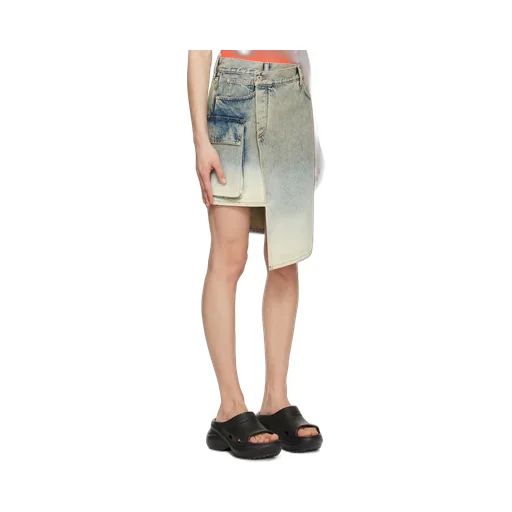 Asymmetric Denim Skirt