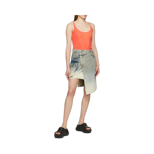 Asymmetric Denim Skirt