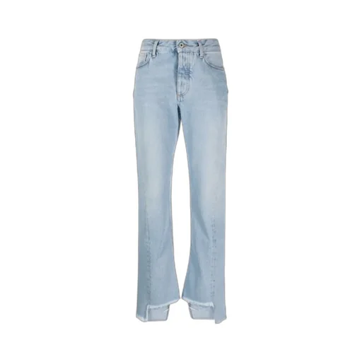 Frayed-Edge Straight Leg Skinny Jeans