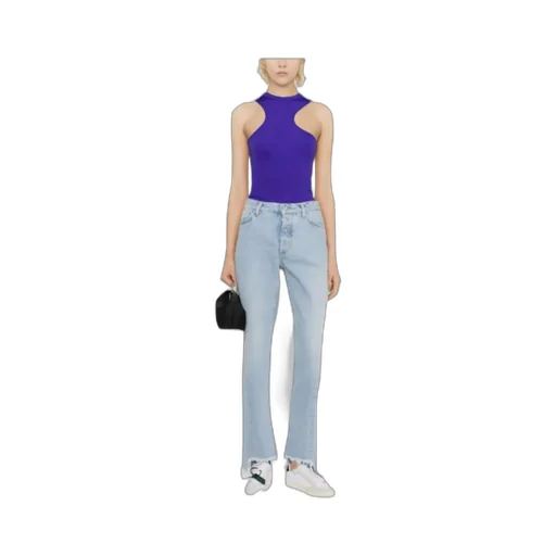 Frayed-Edge Straight Leg Skinny Jeans