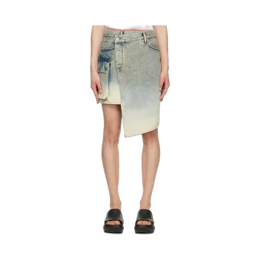 Asymmetric Denim Skirt