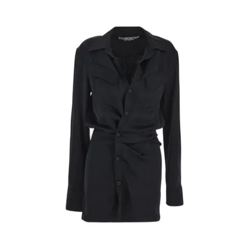 Buttoned Long-Sleeved Dress