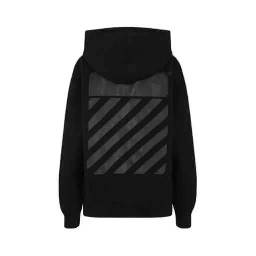 Diag-Print Cotton Hoodie