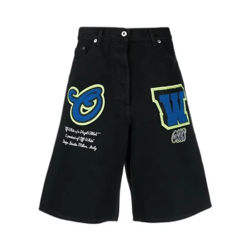 Logo Patch Denim Shorts