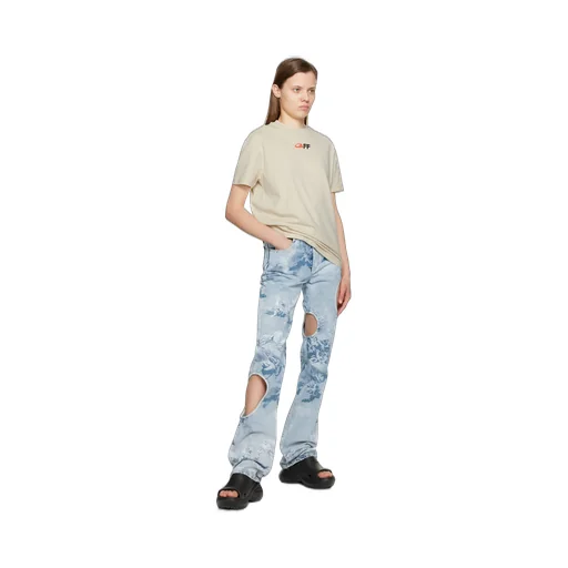 Cut-Out Detail Denim Jeans