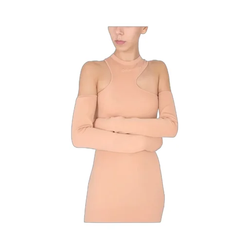 Logo Detailed Asymmetric Mini Dress