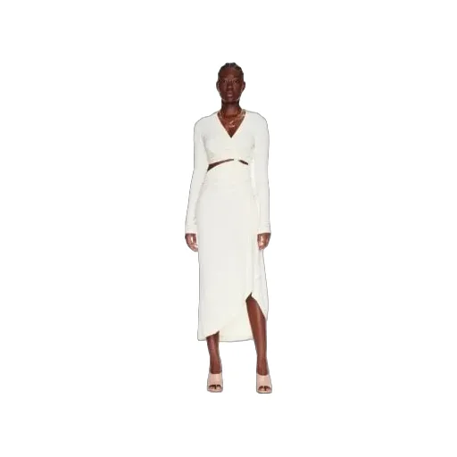 Ruched Long-Sleeved Dress