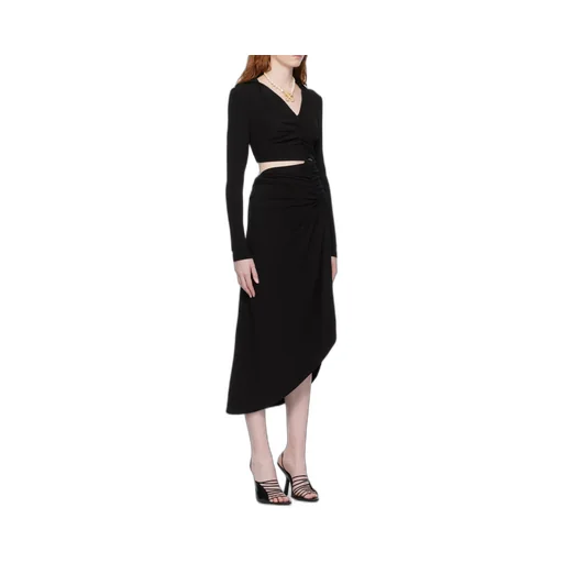 Ruched Long-Sleeved Dress