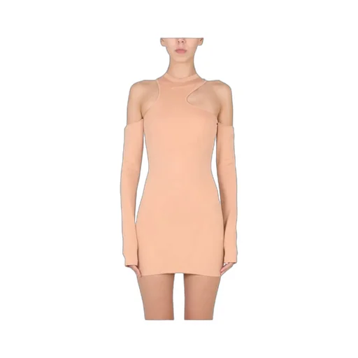 Logo Detailed Asymmetric Mini Dress