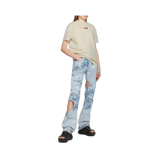 Cut-Out Detail Denim Jeans