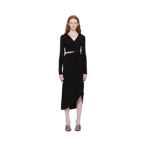 Ruched Long-Sleeved Dress