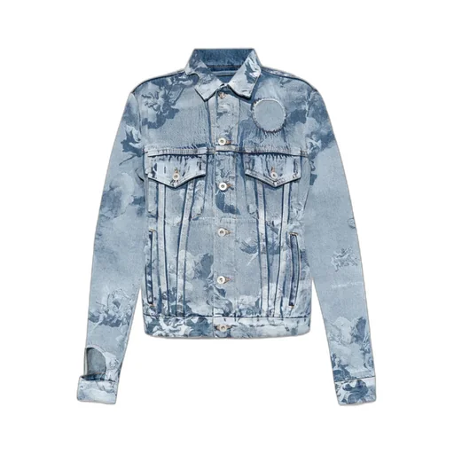 Cut-Out Long-Sleeved Denim Jacket